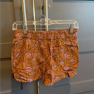 Madewell High Waist Floral Shorts - Orange and Pink